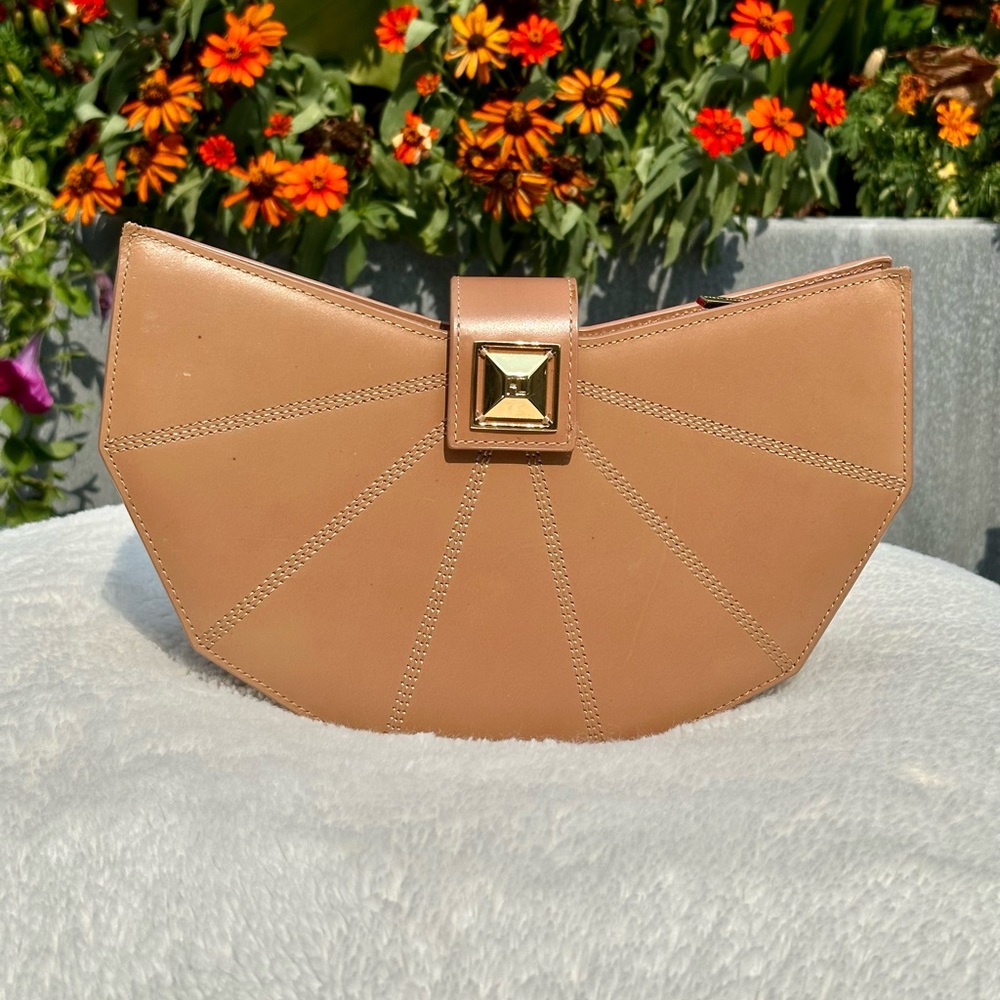 Herve Leger Aya Fan Clutch